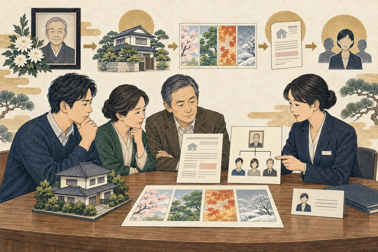 親の死後に届く固定資産税通知と相続人間の負担を確認する家族