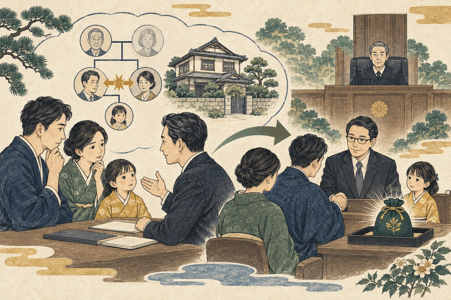 未成年の相続人がいる家で利益相反と特別代理人手続を確認する家族