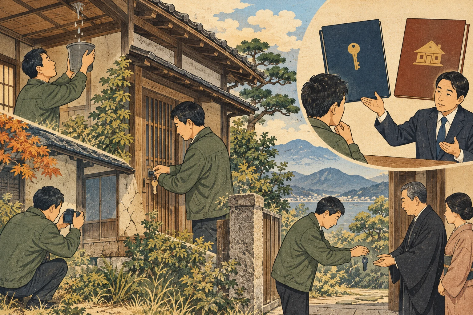 相続放棄後の空き家について占有・保存・引渡しの範囲を確認する様子